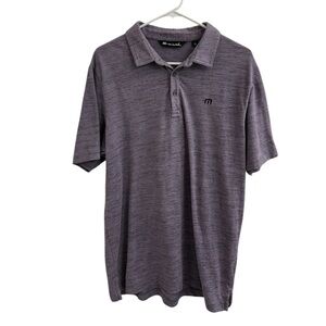 Travis Mathew Golf Polo Mens Large Flying Tortilla Purple Sage Heather
